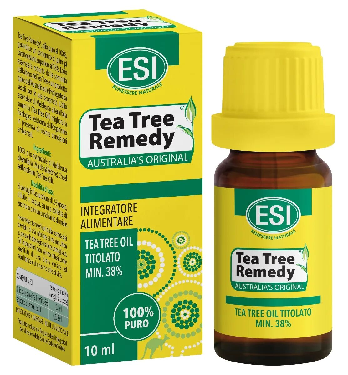 esi tea tree remedy oil olio essenziale puro di tea tree integratore 10 ml