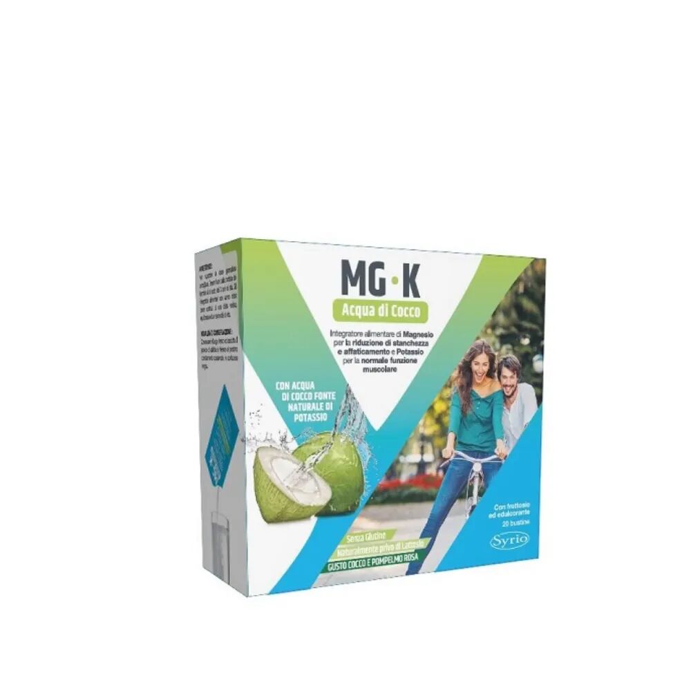 syrio mg-k acqua di cocco integratore di magnesio e potassio 20 bustine