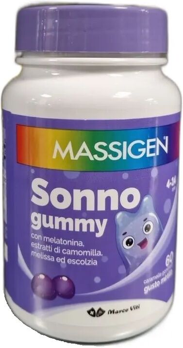 massigen sonno gummy bambini integratore per il sonno con melatonina bambini 60 caramelle gommose