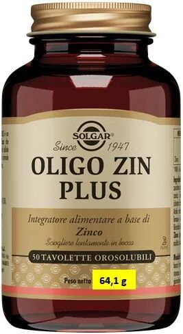 solgar oligo zin plus integratore difese immunitarie 50 tavolette