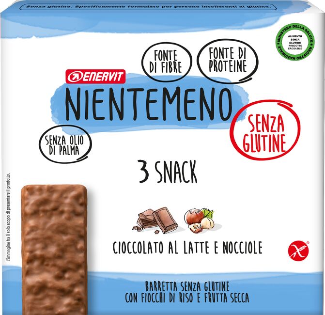 nientemeno enervit barretta cioccolato latte e nocciola 3 x 33 gr