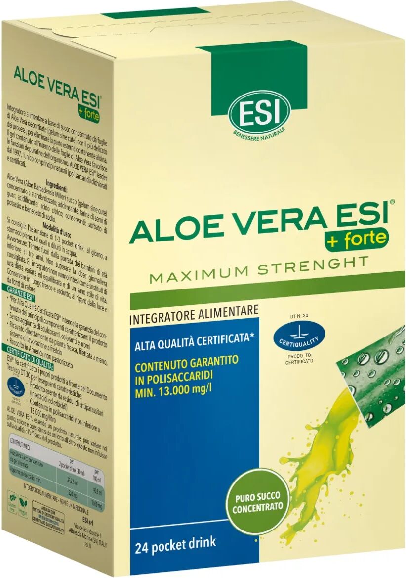 esi aloe vera succo + forte integratore depurativo 24 pocket drink