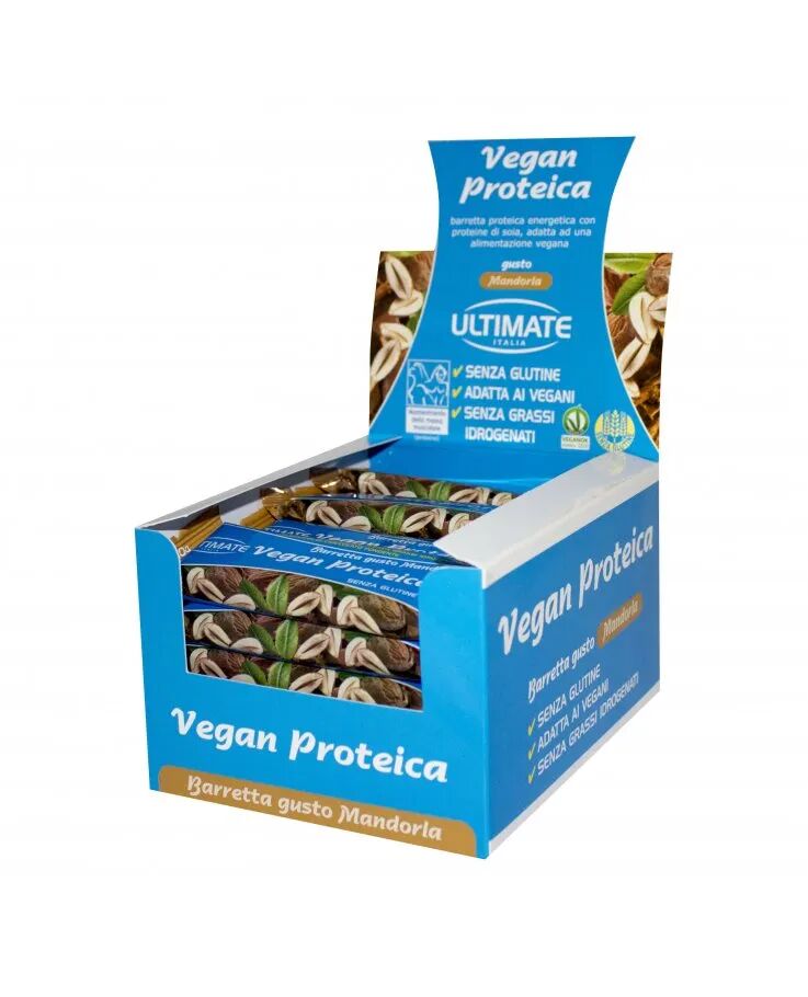 ultimate italia barretta vegan proteica mandorla scatola 24 pezzi