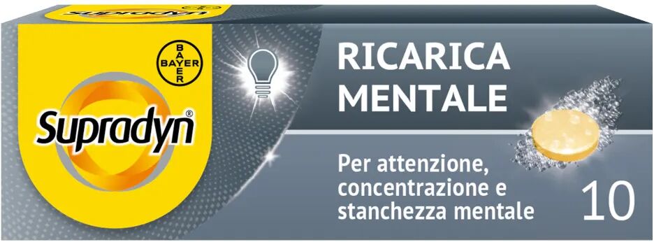 supradyn ricarica mentale integratore memoria e concentrazione con guaranà 10 compresse effervescenti