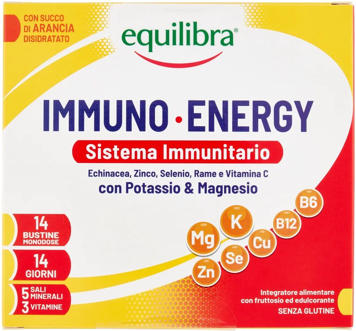 equilibra immuno energy potassio & magnesio integratore difese immunitarie 14 bustine