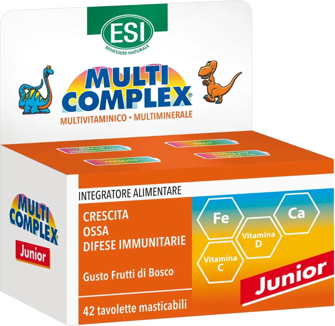 multicomplex esi junior integratore vitamine e sali minerali 42 dinosauri masticabili