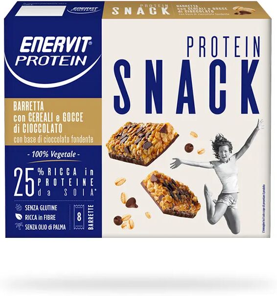 enervit protein snack barrette proteiche cereali e cioccolato 8 barrette 27 gr