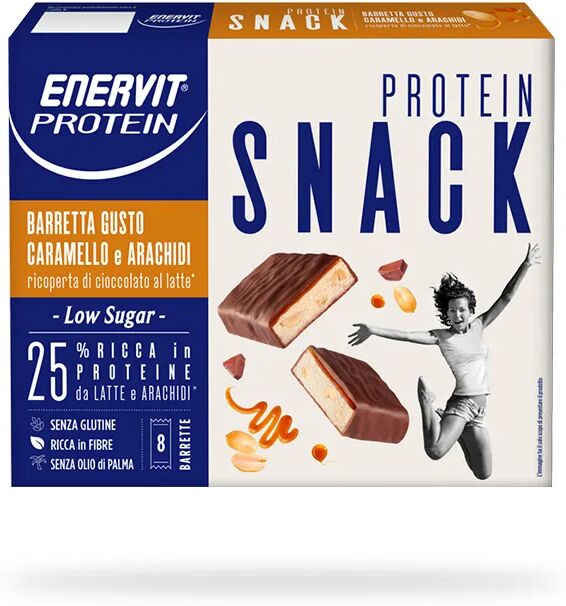 enervit protein snack barrette proteiche caramello e arachidi 8 barrette 27 gr