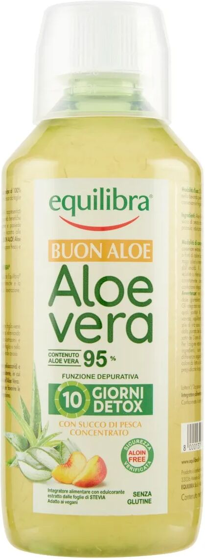 equilibra buon aloe vera con succo di pesca concentrato integratore depurativo 500 ml