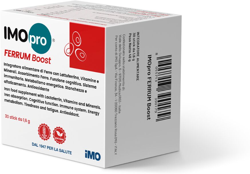 imo pro ferrum boost integratore di ferro per stanchezza ed affaticamento 30 stick