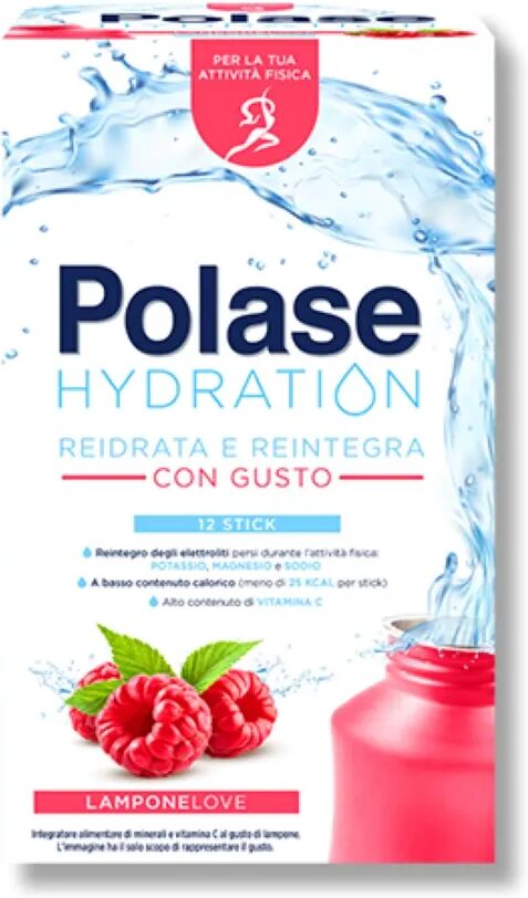 polase hydration integratore energetico con magnesio e potassio gusto lampone 12 bustine