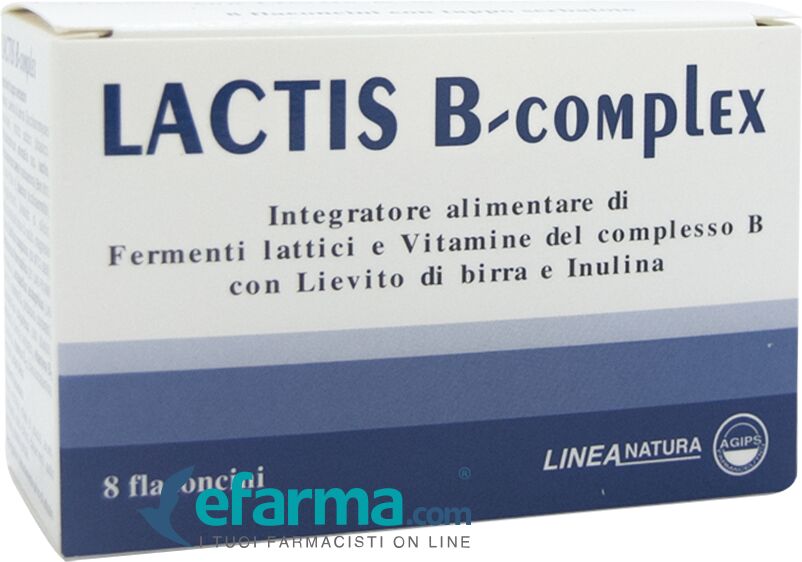 agips farmaceutici lactis b complex integratore 8 flaconcini da 10 ml con tappo serbatoio