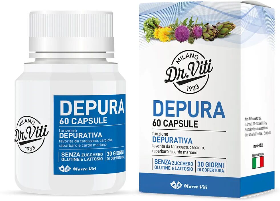 dr. viti depura integratore antiossidante e depurativo 60 capsule