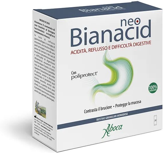 aboca neobianacid contro acidità e reflusso 20 bustine