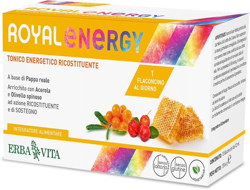 erba vita royal energy integratore con pappa reale 10 flaconcini