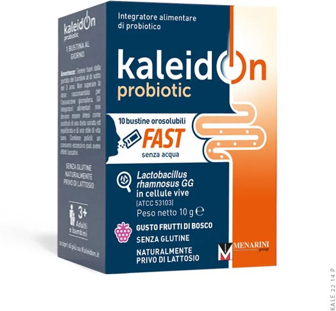 kaleidon probiotic fast frutti di bosco integratore probiotico 10 bustine orosolubili