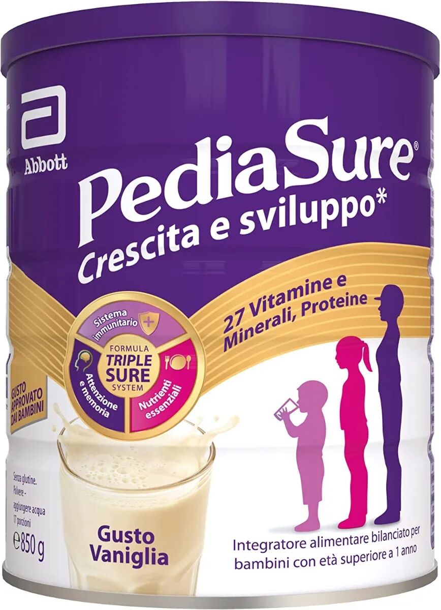 pediasure crescita e sviluppo integratore alimentare per bambini vaniglia 850g