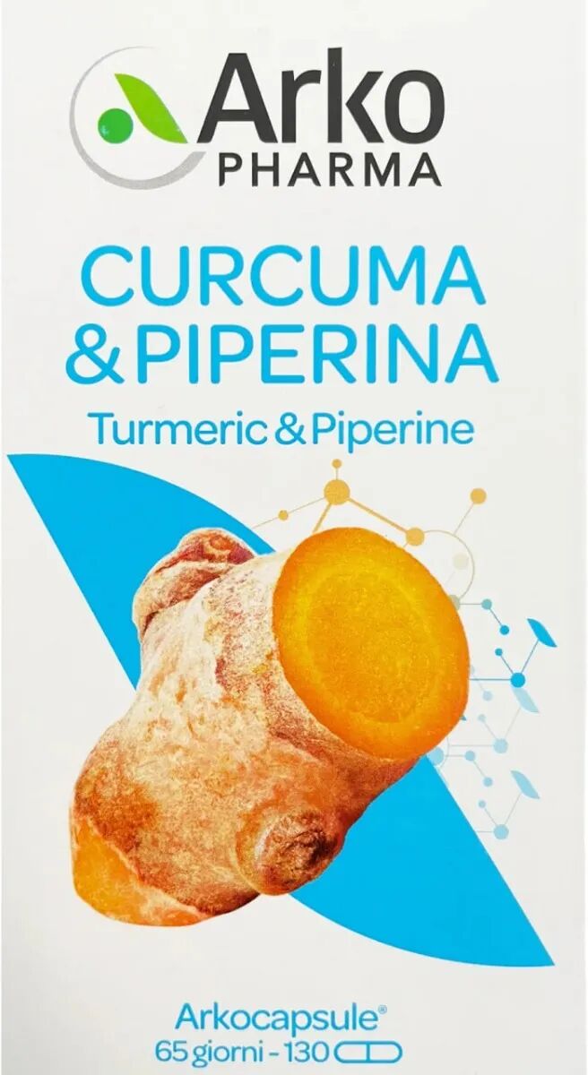 arkocapsule curcuma + piperina bio integratore per articolazioni 130 capsule