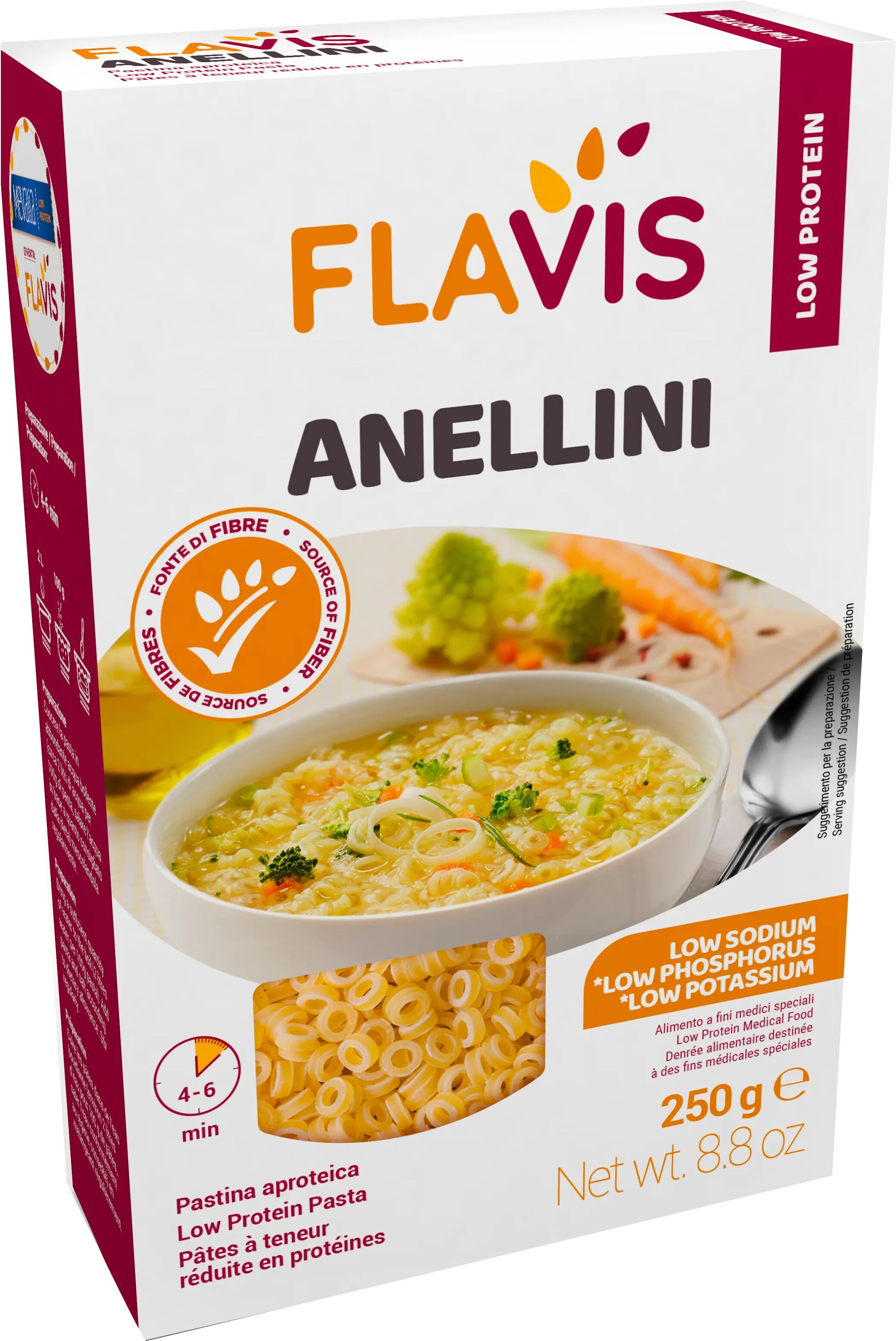 flavis mevalia anellini pasta aproteica 250 g