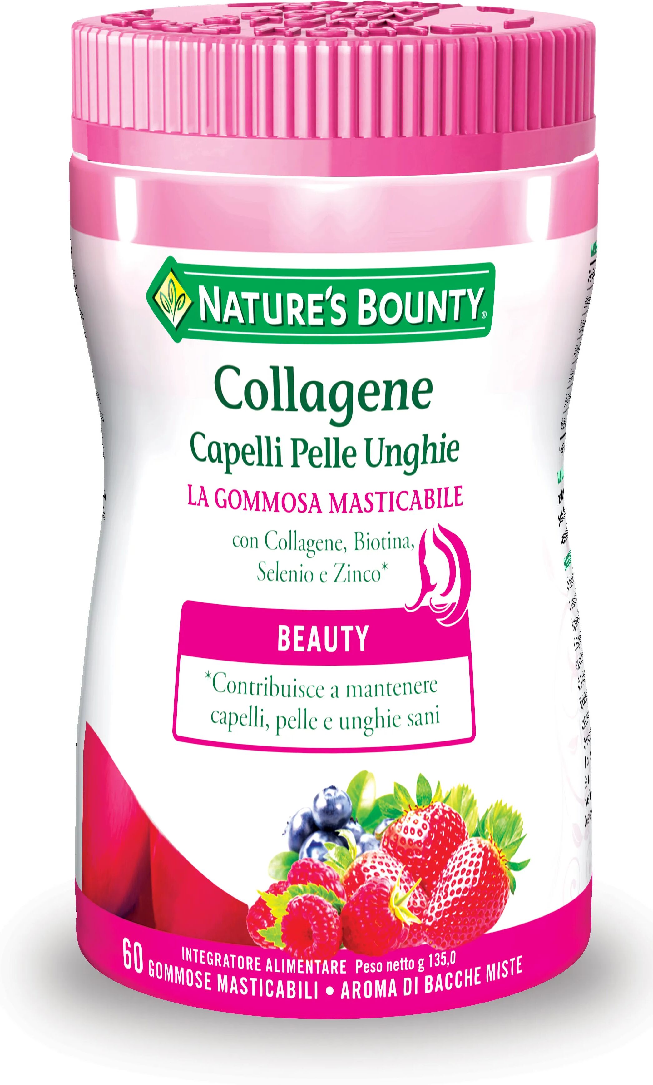 nature's bounty collagene capelli pelle unghie integratore 60 gommose masticabili