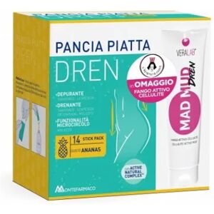 Lactoflorene Pancia Piatta Dren Ananas Integratore Gonfiore Addominale 14 Bustine + Flacone Di Fango Anticellulite Omaggio