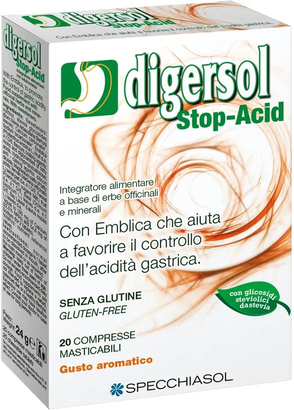 Specchiasol Digersol Stop-Acid Integratore Digestivo 20 Compresse