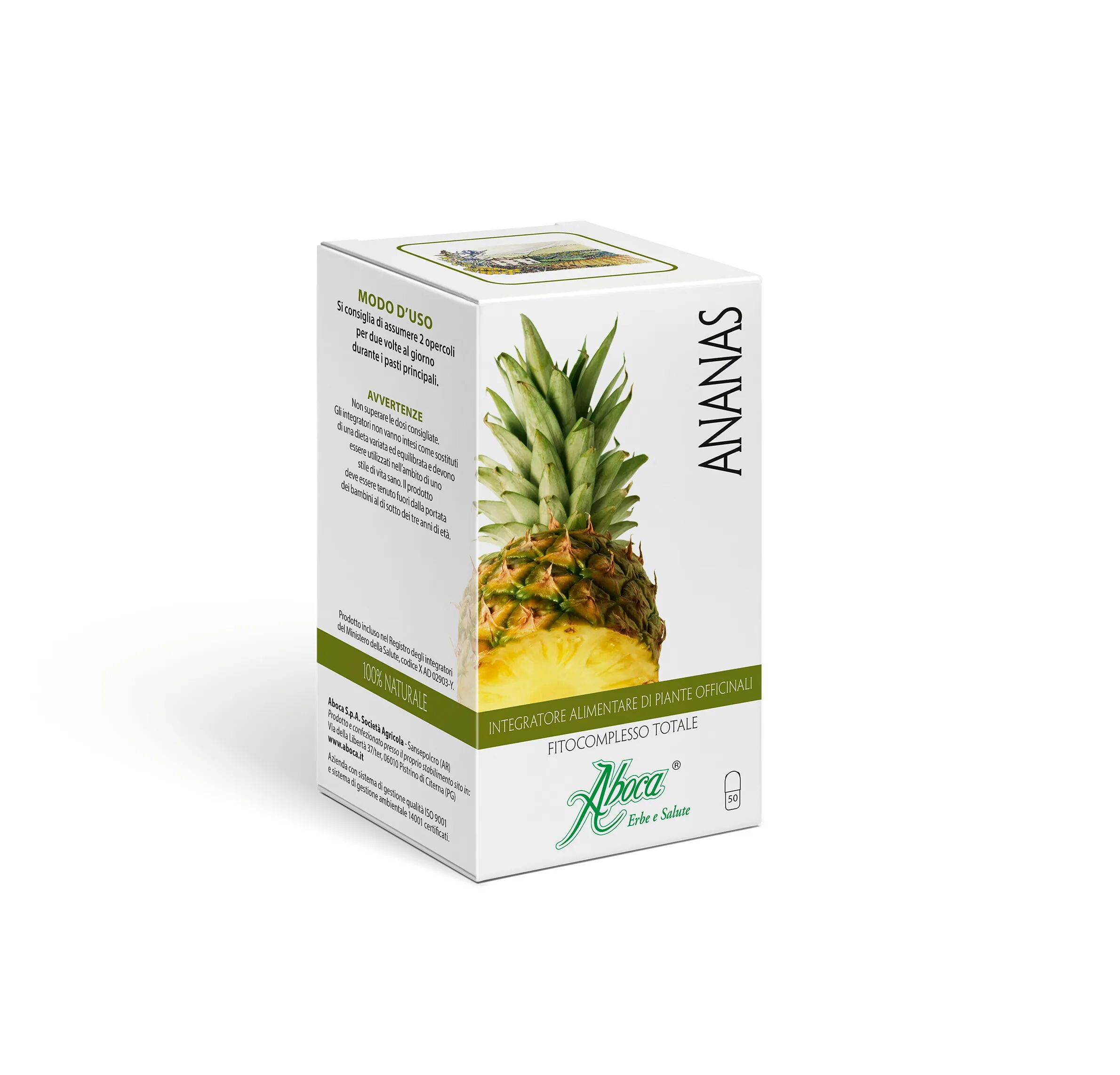 Aboca Ananas Fitocomplesso Totale Integratore Drenante 50 Opercoli