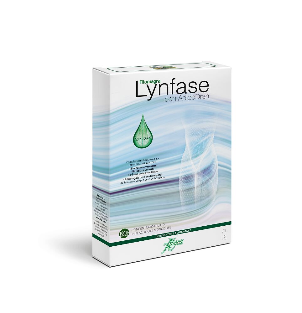 Aboca Lynfase Fitomagra Concentrato Fluido Integratore Drenante 12 Flaconcini