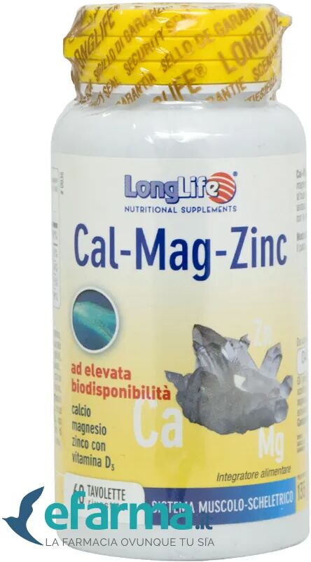 LongLife Cal Mag Zinc Integratore Ossa 60 Tavolette