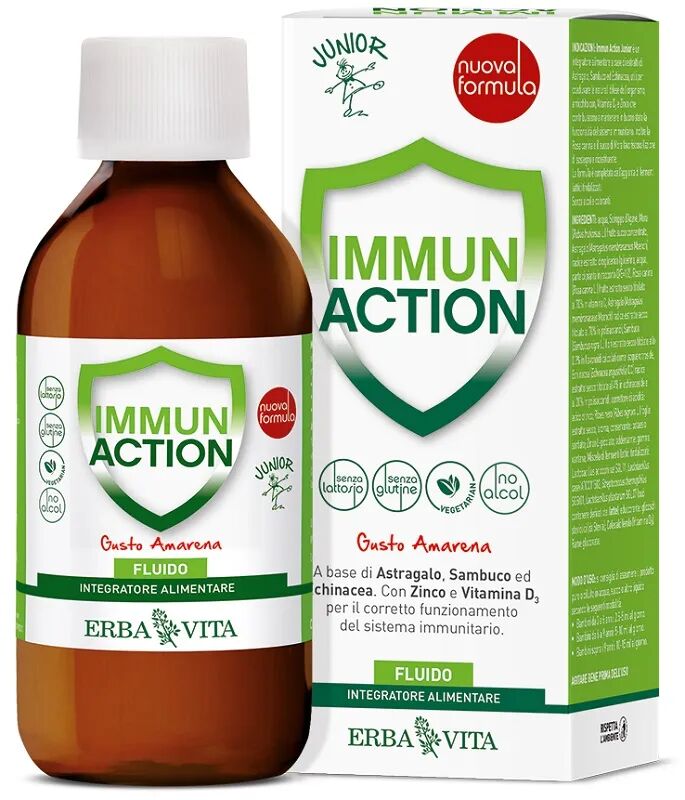 Erba Vita Immun Action Junior Integratore Per Le Difese Immunitarie 200 ml