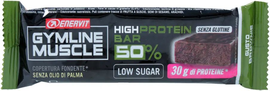 Enervit Gymline Muscle High Protein Bar 50% Barretta Proteica Brownie 60 g