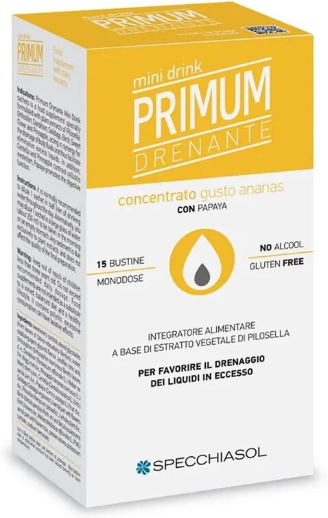 Specchiasol Primum Drenante Gusto Ananas Minidrink 15 Bustine