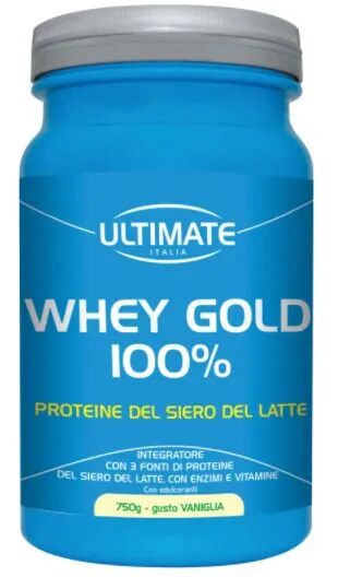 Ultimate Italia Whey Gold 100% Integratore Proteine Gusto Vaniglia 750 g