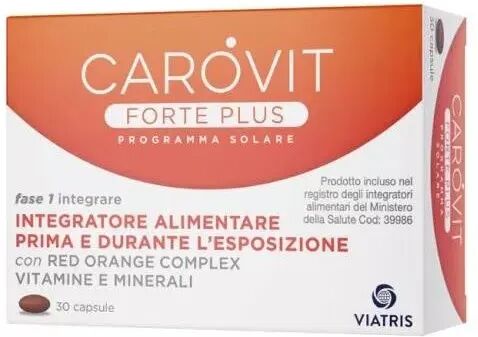 Carovit Forte Plus Integratore Abbronzatura 30 Capsule