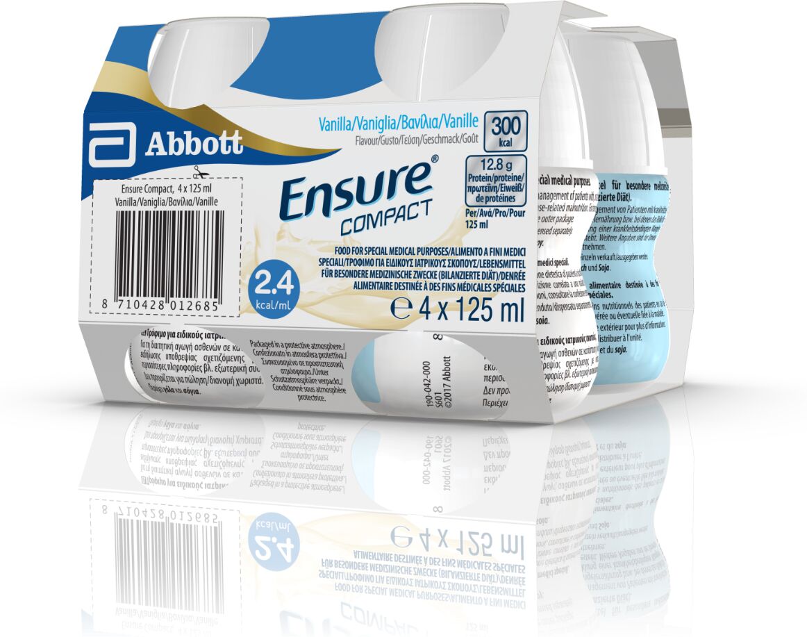 Ensure Compact Alimento a Fini Medici Speciali Ipercalorico e Proteico Vaniglia 4x125ml