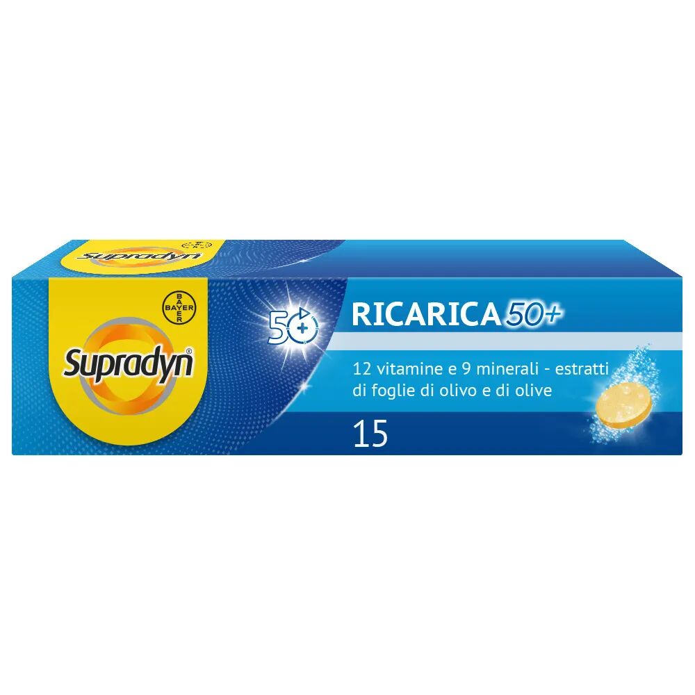 Supradyn Ricarica 50+ Integratore Vitamine e Minerali con Antiossidanti, 15 Compresse Effervescenti