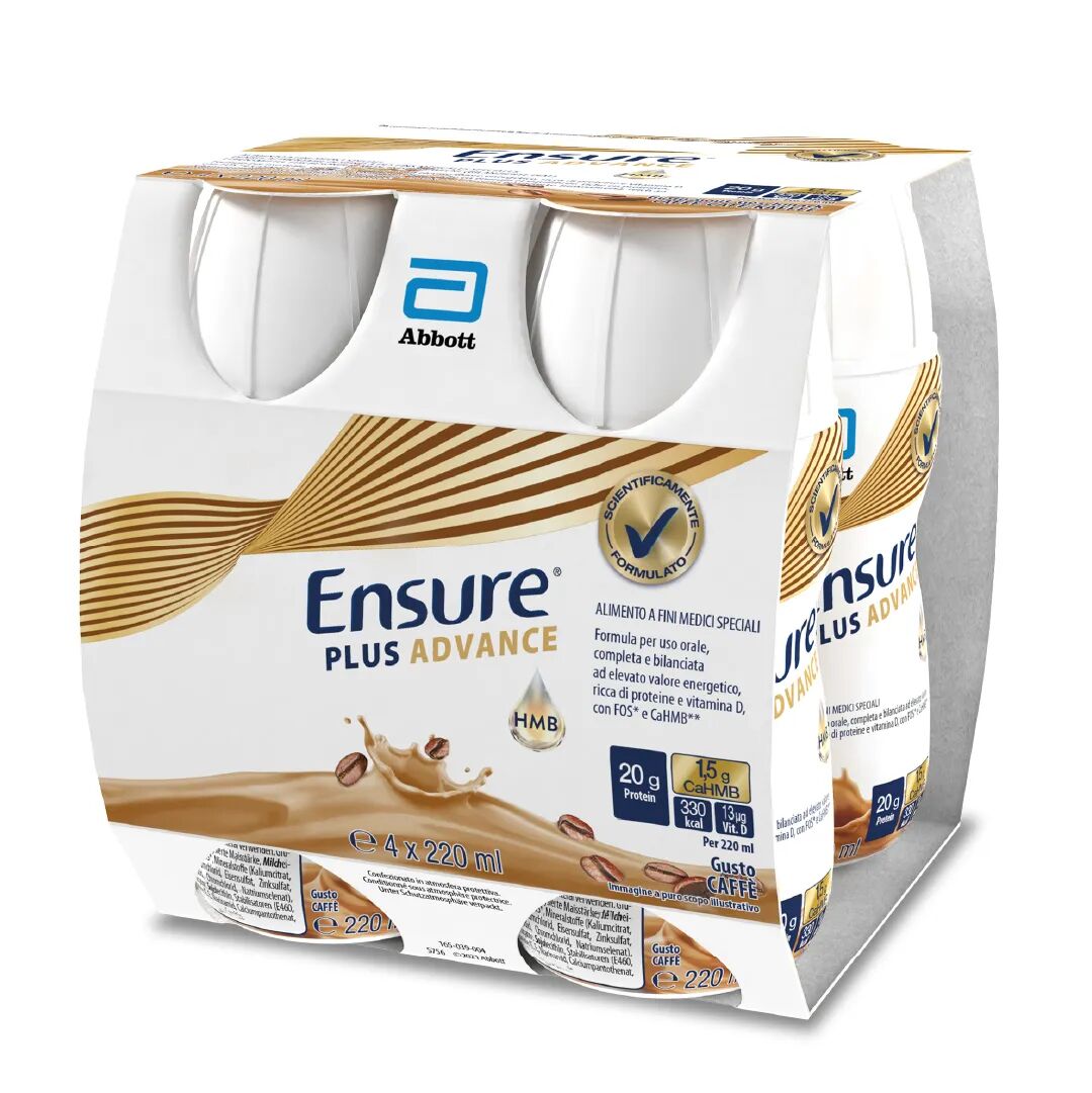 Ensure Plus Advance Alimento a Fini Medici Speciali Ipercalorico e Iperproteico Caffè 4x220ml