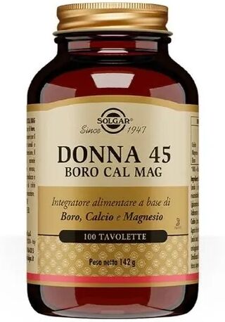 Solgar Donna 45 Boro-Cal- Mag Integratore di Minerali 100 Tavolette