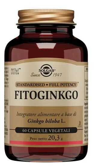 Solgar Fitoginkgo Integratore Antiossidante 60 Capsule Vegetali