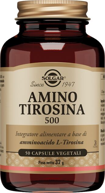 Solgar Amino Tirosina 500 Integratore Tiroide 50 Capsule Vegetali