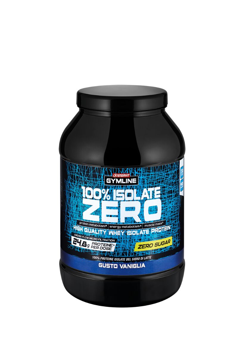 Enervit Gymline 100% Whey Protein Isolate Zero Integratore di Proteine Gusto Vaniglia Barattolo 900 gr