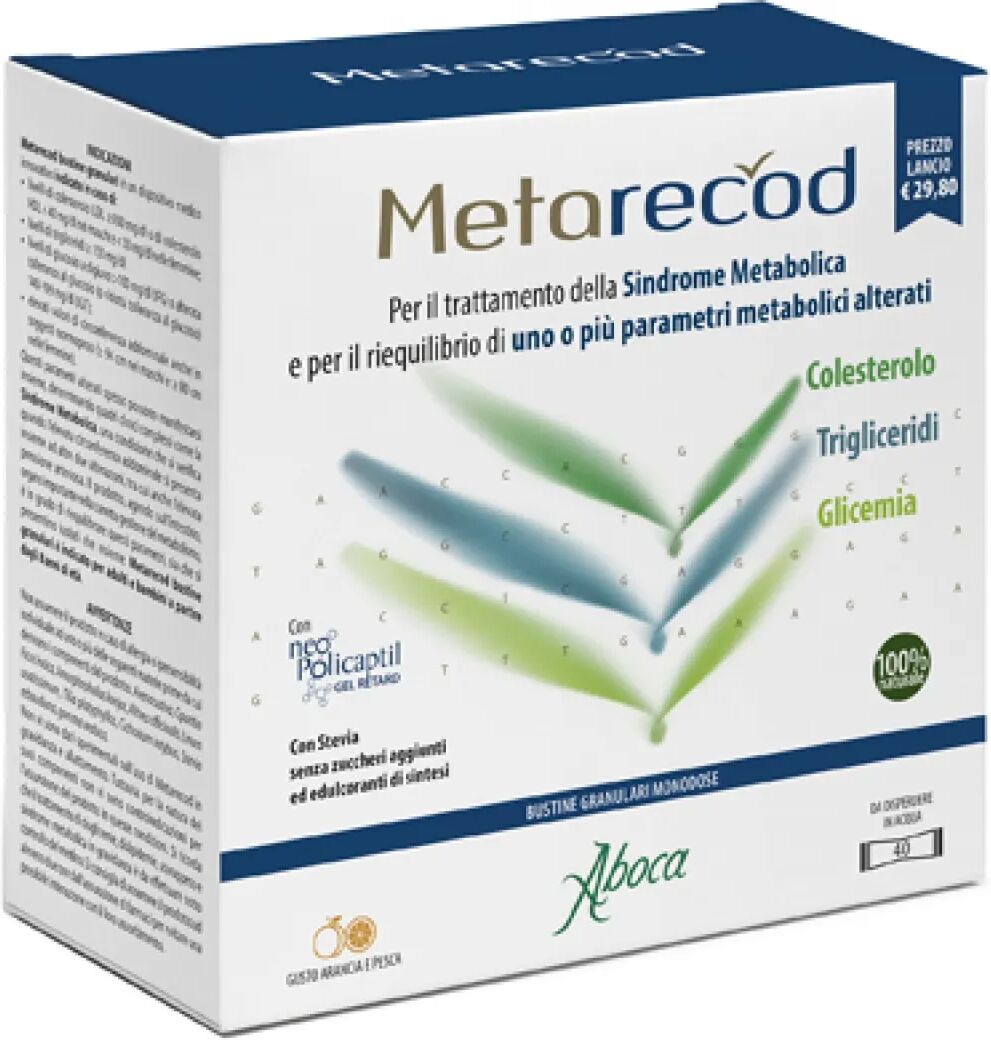 Aboca Metarecod Granulato Metabolismo Dei Trigliceridi e Colesterolo 40 Bustine Monodose