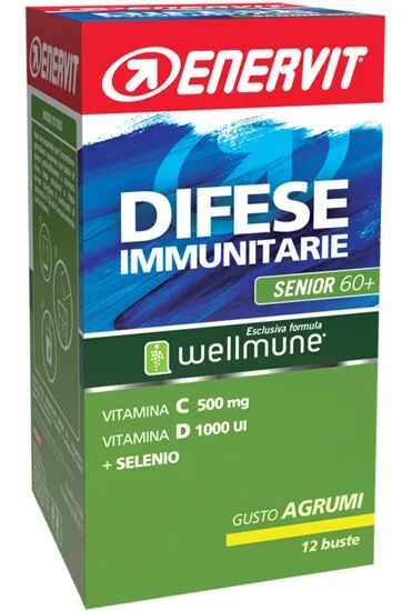 Enervit Difese Immunitarie Senior 60+ Integratore di Vitamine e Minerali Gusto Agrumi 12 Bustine