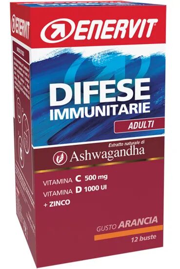 Enervit Difese Immunitarie Adulti Integratore di Vitamine e Minerali Gusto Arancia 12 Bustine