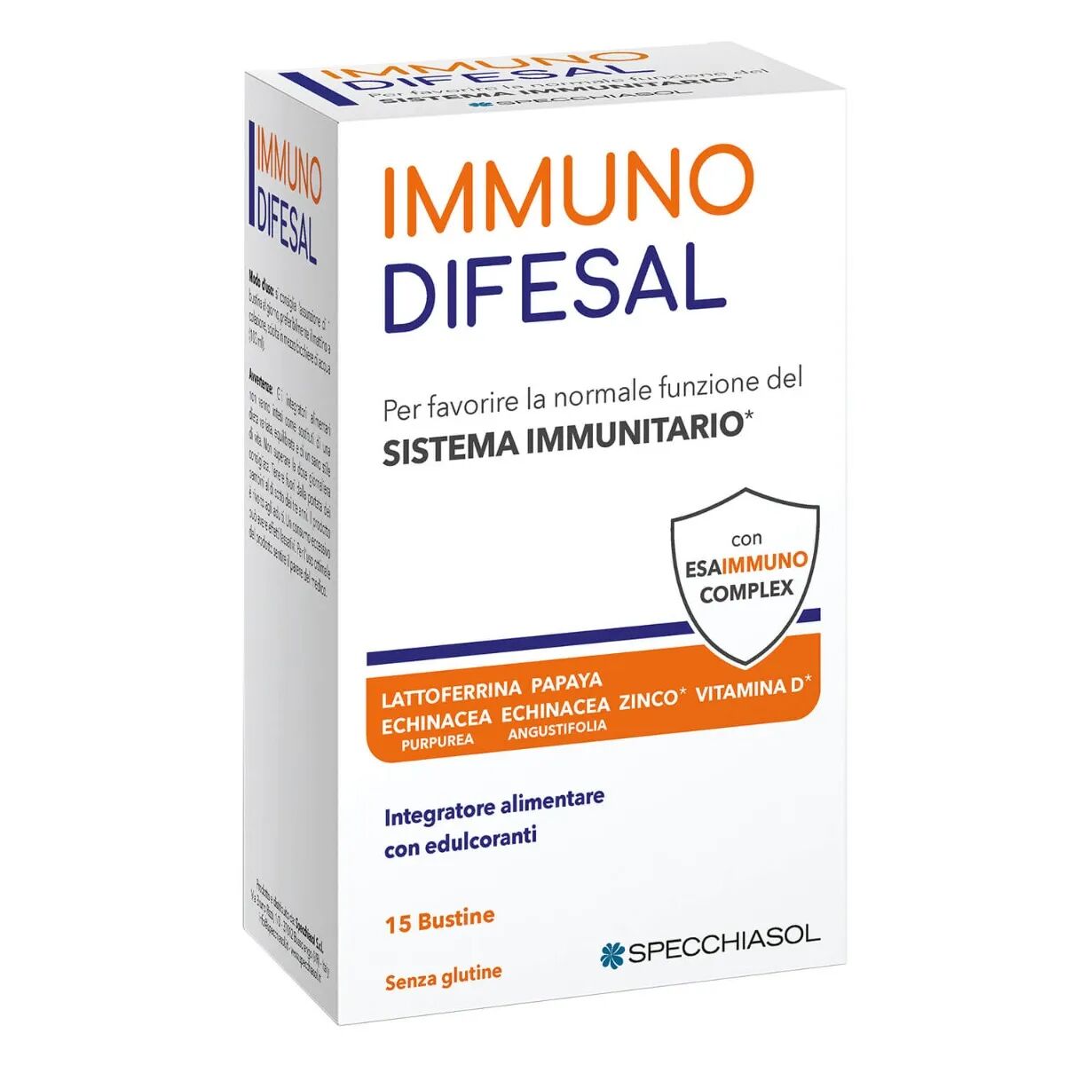 Specchiasol Immunodifesal Integratore Per il Sistema Immunitario 15 Bustine