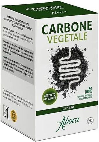 Aboca Carbone Vegetale Integratore Per la Riduzione dell'Eccessiva Flatulenza 90 Compresse