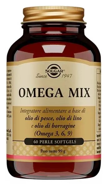 Solgar Omega Mix Integratore Omega3 Acidi Grassi 60 Perle Softgels