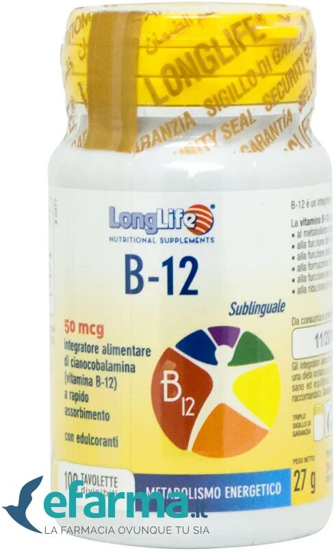 LongLife B12 Integratore Metabolismo Energetico 100 Tavolette