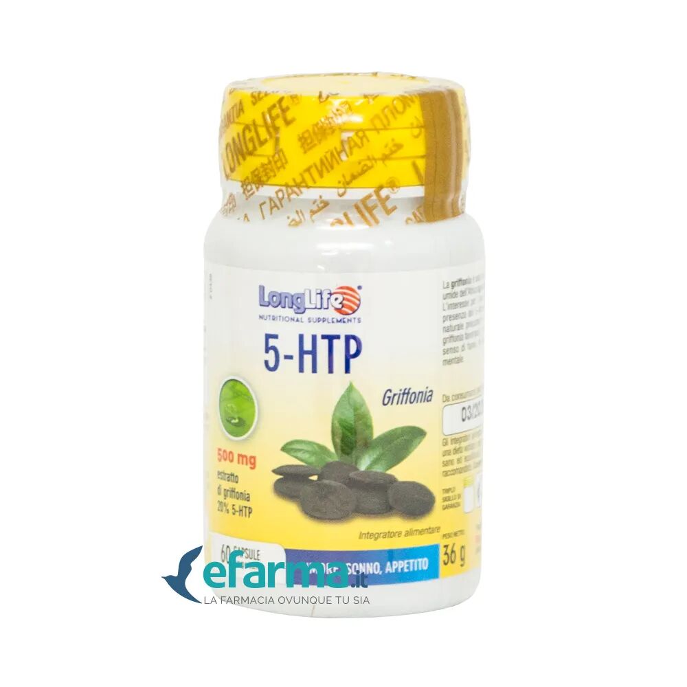 LongLife 5-HTP Integratore per Ansia e Stress 60 Capsule