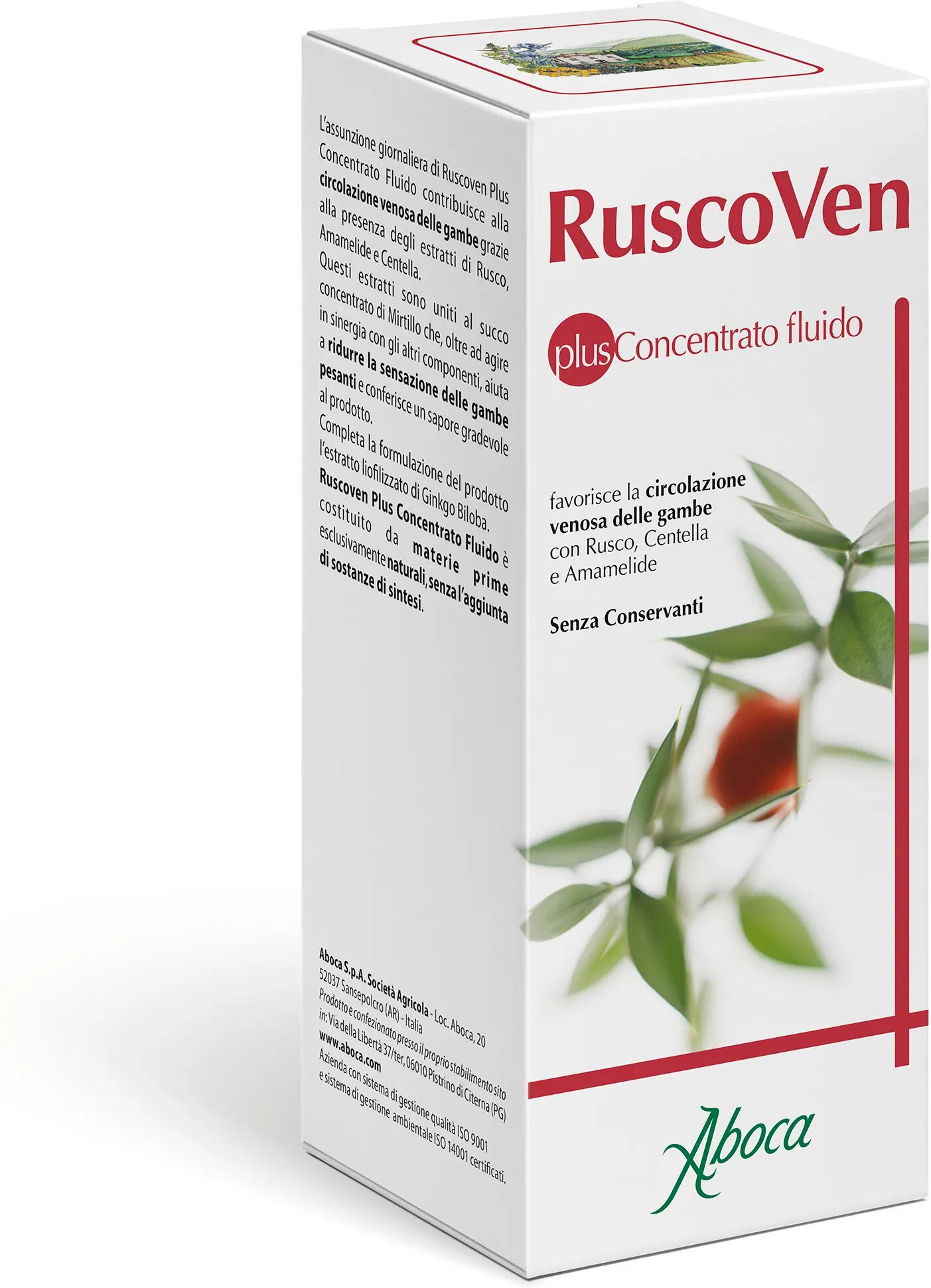 Aboca Ruscoven Plus Concentrato Fluido Integratore Gambe Pesanti 200 g